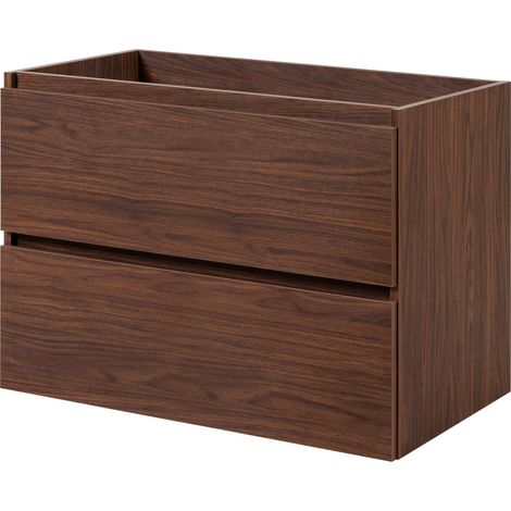 Meuble de salle de bain suspendu, chêne noyer, 80 x 46 x 60,7 cm, sans plan de travail (1/5)