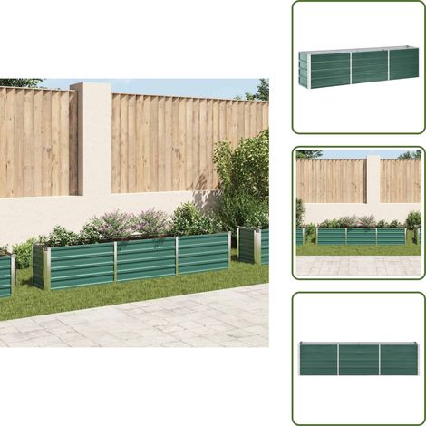 Garten-Hochbeet Verzinkter Stahl 240×40×45 cm Grün - Hochbeet - Gartenhochbeet - Stahlteil - Grün - Pflanzenbehälter (1/5)