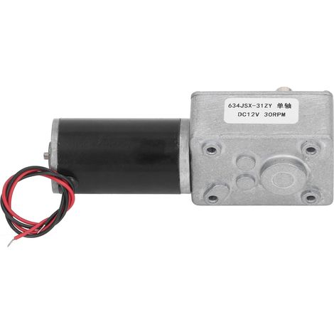 Moteur à vis sans fin auto-verrouillable 12V DC, arbre simple, réversible, réducteur de vitesse 30 tr/min, modèle 634JSX 31ZY (1/5)