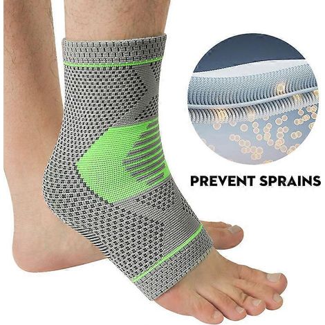 Cheville de protection verte taille L (1 pièce). Protection respirante et compressive contre les entorses de la cheville, améliore la circulation sanguine et soulage les gonflements. (1/5)