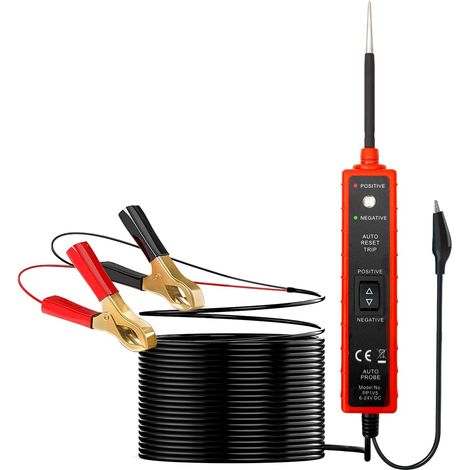 Elektrisches Fahrzeugstromkreistester DC 6-24V, Leitungssucher, Schaltkreis-Analysator, Spannungsprüfer, Durchgangsprüfer, Kurzschlussdetektor, Polaritätsidentifikation