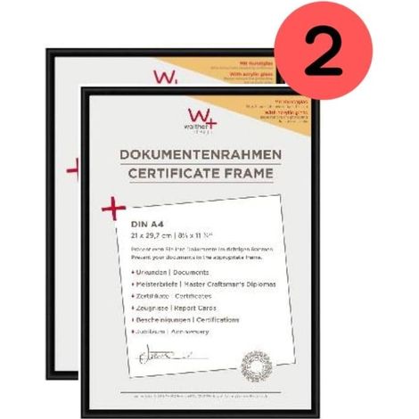 walther design nera 21 x 29,7 cm (DIN A4) con confezione doppia in vetro artistico, cornice in plastica New Lifestyle KVX130BD (1/5)