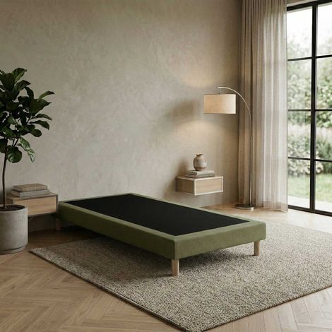 Sommier tapissier à lattes fixes couchage ferme soutien optimal 90 x 190 Sommier Vert (1/5)