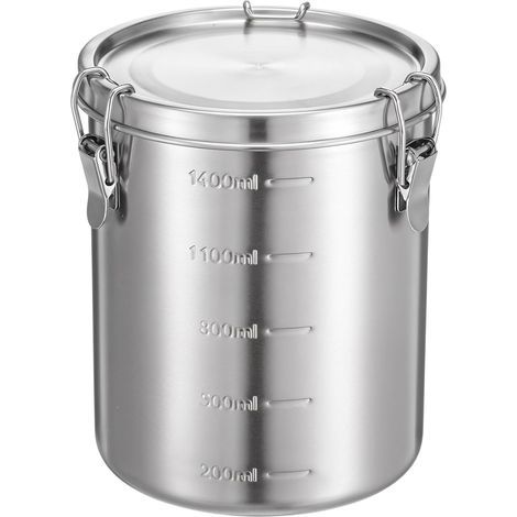 Pot à café en acier inoxydable pour café moulu Récipient de conservation alimentaire métallique 100% hermétique avec couvercle étanche – conservez les grains de café, le sucre et le thé frais pendant (1/5)