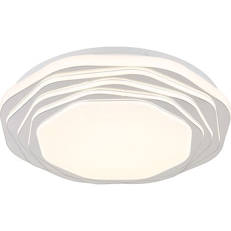 Küchenleuchte Deckenlampe Wohnzimmerleuchte opal chrom dimmbar 3-Stufen LED CCT