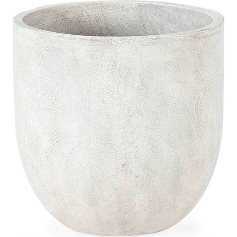 Cache pot minéral pour plante d'intérieur - Blanc (1/4)