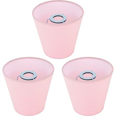 Lot de 3 abat-jour en tissu innovants E14, type intervention, cache-poussière pour lampe de chevet. (1/5)