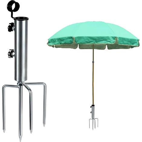 Parasol Stand, Beach Umbrella Stand, Removable Parasol Stand, Parasol Stand with Ground Anchor, for Fishing, Garden, Beach (1/5)