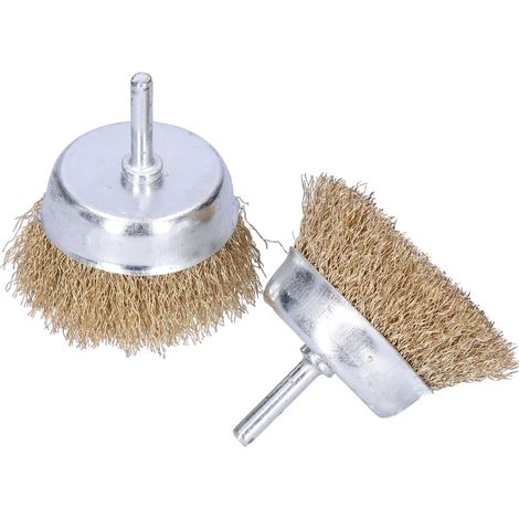 6-teilige Drahtbürste, Topfbürste mit gedrehtem Metallstab, Werkzeug zum Metallschleifen, Rostentfernen und Abbeizen (1/5)