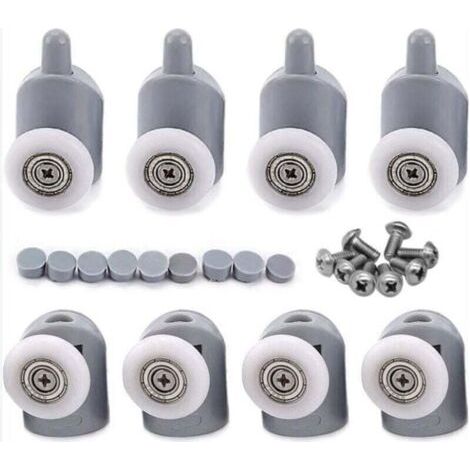 8 Pcs 23mm Galet Rouleau Roulette Roue pour Porte de Douche, Roulettes Coulissantes Porte Salle de Bain (1/4)