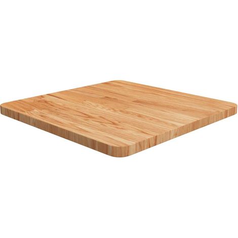 Plateau de table carré en chêne massif verni marron clair 50 x 50 x 2,5 cm - PANGIVO (1/4)