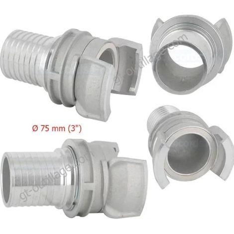 Kit raccords pompier pour motopompe 100 mm