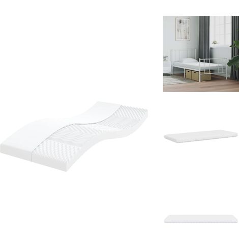 Matelas en mousse blanc 80x210 cm 7 zones dureté 20 ILD - Matelas En Mousse - Matelas - Matelas De Lit - Matelas Rafraîchissant (1/5)