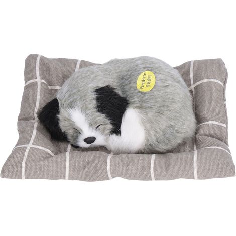 Chien Husky Peluche Simulation avec Coussin Tissu, Jouet Doudou pour Petit Chien, Décoration Dodo Apaisant (1/5)
