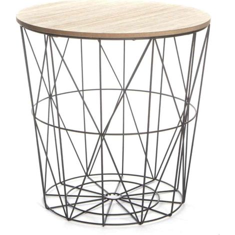 Atmosphera – Table d'appoint MDF et métal 41cm – Design moderne – Couleur noire – Poids léger 1,8kg – Pour espaces contemporains (1/3)