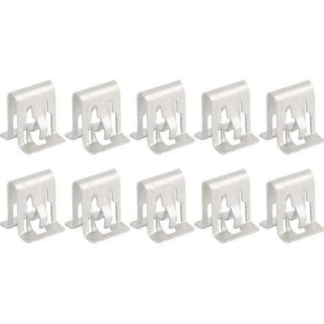 BEBUSINGOTO Lot de 10 clips de fixation en métal argenté pour tableau de bord de voiture, pare-chocs, tableau de bord, panneau intérieur (1/5)