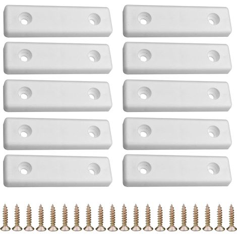 10x Patin mini 50x14mm à visser en plastique Glisseur Cale Entretoise Murale Sol Pied Meuble Table Chaise Parquet Protection, blanc