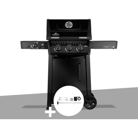 Barbecue gaz Freestyle 365 noir PRO 3 brûleurs + 1 bruleur sizzle zone + Rôtissoire - Napoléon (1/5)