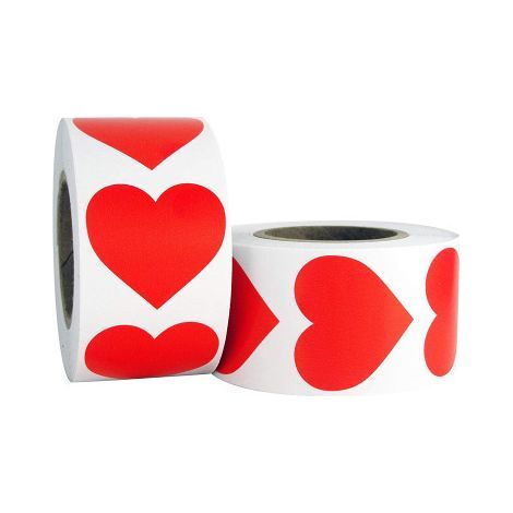 Rouges Autocollants pour le Cœur, 25 mm 1 Pouce Étiquettes de la Saint-Valentin 1000 Paquet (1/5)