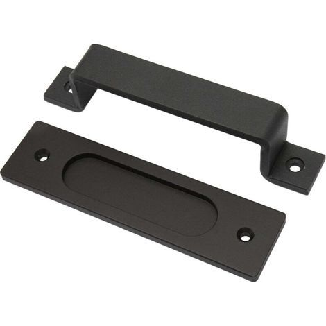 Poignée de porte coulissante en aluminium, poignée moderne en métal pour portes de balcon, de salle de bain, de grange, d'entrepôt, etc. (1/4)