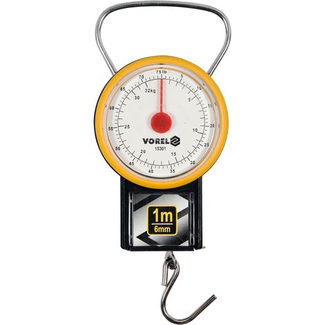 Bilancia a molla Vorel da 32 kg con metro a nastro (1/3)