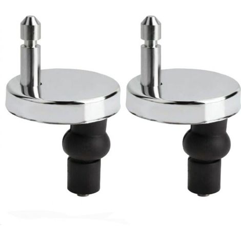 Lot de 2 fixations abattant WC – Charnières en acier inoxydable – Installation rapide – Résistant à l'usure et à la rouille – Pour sièges standard – (1/5)