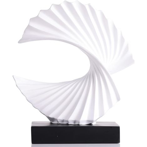 Statue de Vague Décoration en céramique avec Figurines d'oiseaux – Objet doré Moderne à Poser (entrée, Meuble TV, étagère Murale) – Cadeau Chaleureux de crémaillère (1/5)
