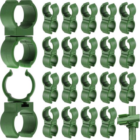 Clips de Connexion pour Treillis de Plantes,50 Pièces 16 mm Clips de Fixation Treillis Plantes Réglables en Plastique Vert, pour Tige de Plante (1/5)