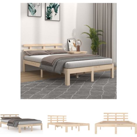 Holzrahmen - vidaXL Massivholzbett ohne Matratze 200x200 cm - Holzmatratze (1/5)