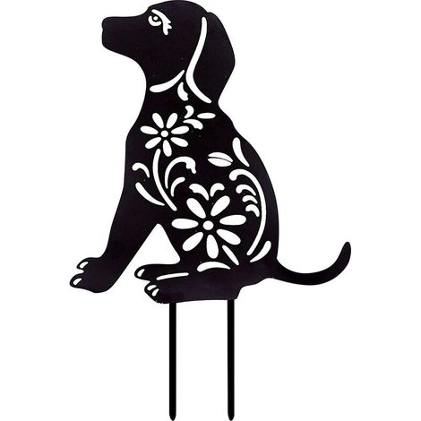 FLITI Gartendeko-Ornamente im Hundestil aus Acryl für den Außenbereich (schwarz) (1/4)