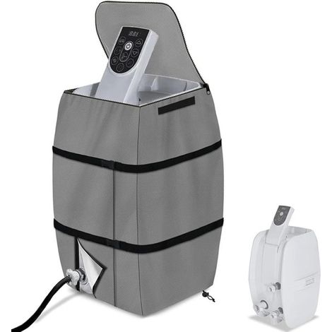 Housse de Chauffage pour Spa, 42 x 38 x 54 cm, étanche, abri pour Spa, auvent Pliable et réglable avec Cordon de Serrage et Boucle, Housse de Spa Portable avec Sangle de poignée(Gris) (1/4)