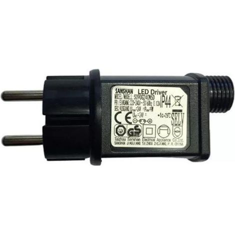 Silumen – Transformateur guirlande LED 24V 9W IP44 – Étanche pour extérieur couvert – 8 fonctions d'éclairage – Compatible avec guirlandes 24V (1/2)