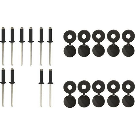 Pack de 10 rivets 4mm et 10 caches rivets noirs – Fixation plaques immatriculation remorque – Bricolage durable et esthétique