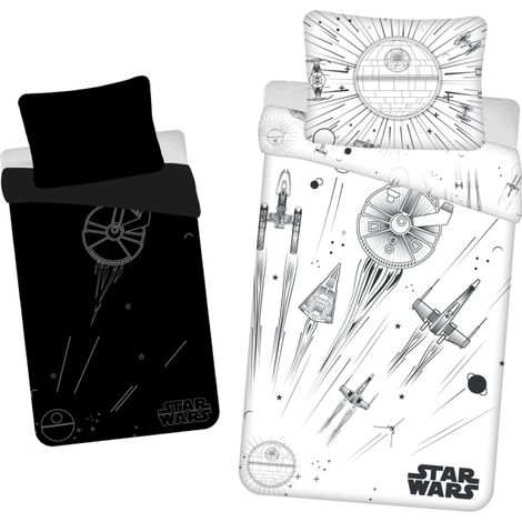 Parure de lit phosphorescente 140x200 cm, taie d'oreiller Star Wars 1629 70x90 cm (1/5)