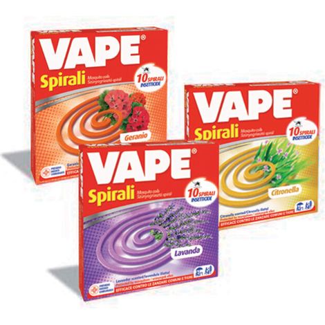 ANTIZANZARE VAPE SPIRALI PROFUMATE 10 PZ Q.TA 24