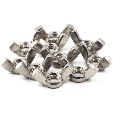 M3 Acier inoxydable 304 Aile de papillon Écrou Ensemble, main Twist Renforcez la matériel Écrou pièces d'attaches 20 pièces (1/5)