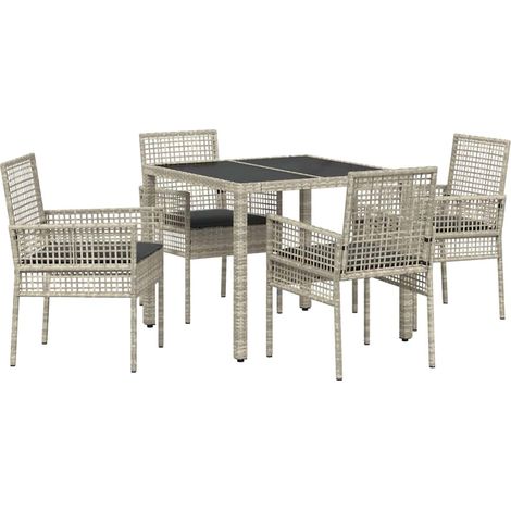 Maison Exclusive - Ensemble de salle à manger pour jardin 5 pcs Gris clair (1/5)
