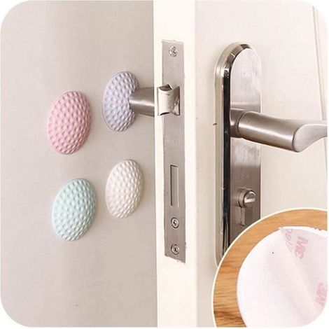 Bloque Porte Protecteur de Silicone Autocollant, Boutée de Porte Adhesive,Door Stopper,Pare-Chocs de Poigné,Protecteur poignée,4PCS (1/4)