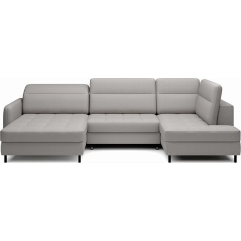 Sofá esquinero convertible BERTHO 306 cm gris – Ángulo izquierdo con cofre (1/5)