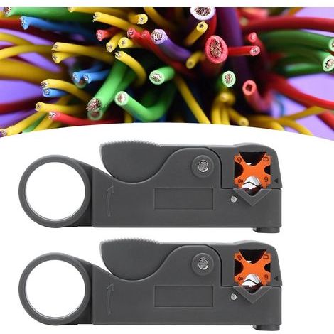 Outil de dénudage de câble coaxial, dénudeur de fil léger Outil de coupe de fil Outil de dénudage de fil Conception à double lame pour câble pour fil (1/5)