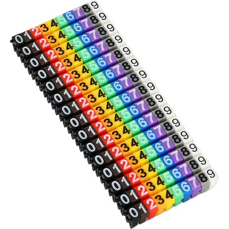 Étiquette Cable, Marqueur Cable et Étiquettes pour Câble, Clips à Enficher Pour Identification Rapide des Fils 1.5 mm²–3 mm², Idéal Bureau Atelier et Domicile, Plastique Couleurs Assorties (1/5)