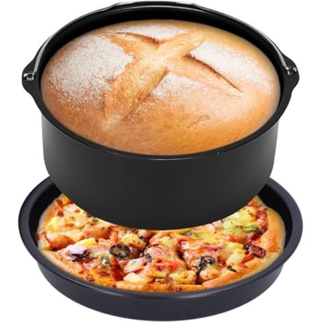 Moule à gâteau rond de 20 cm en acier au carbone antiadhésif, accessoires pour le pain et le panier pour friteuse à air. (1/5)