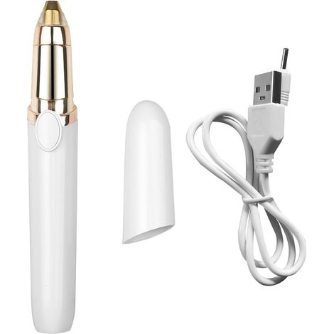 Tondeuse à sourcils électrique, épilateur de sourcils indolore, épilation du visage pour femmes et hommes (blanc)-AquaForge