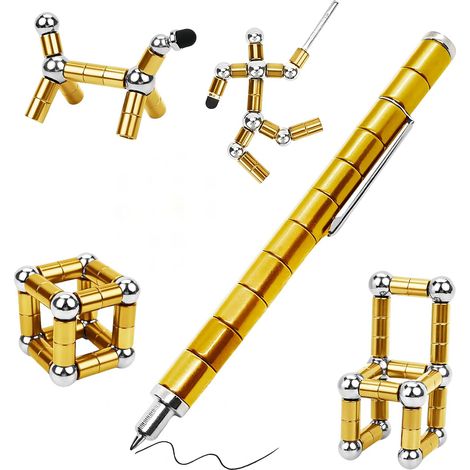 Spielzeug für Erwachsene, magnetischer Fidget-Stift, Magnetstift für Jungen – lustige Weihnachts- und Osterkorbfüller, coole Geschenke für Teenager (Gold) (1/5)