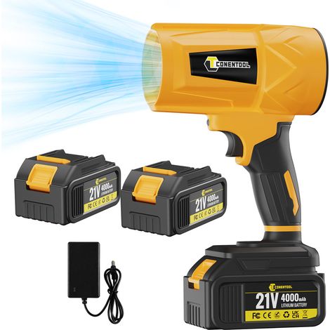 CONENTOOL Souffleur de feuilles sans fil puissant - Vitesse d'air 200m/s - pour le soufflage des feuilles, la neige du jardin - compatible batterie Makita 18v - 2 batterie 4.0Ah (1/5)