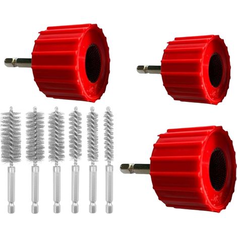 Outil Nettoyeur pour tuyaux en cuivre Ébavurage Précis Et Brosse de débavurage Outil rotatif plomberie soudure électricien atelier garage maison extérieur (1/5)