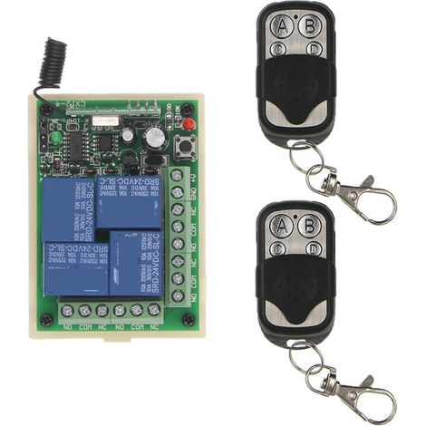 Kit d'ouvre-portes automatiques Commutateur de télécommande DC12V 24V 4CH contrôleur utilisé for le klaxon de lampe de tige de poussée de moteur et d'autres équipements pour accessoires de portail cou (1/5)