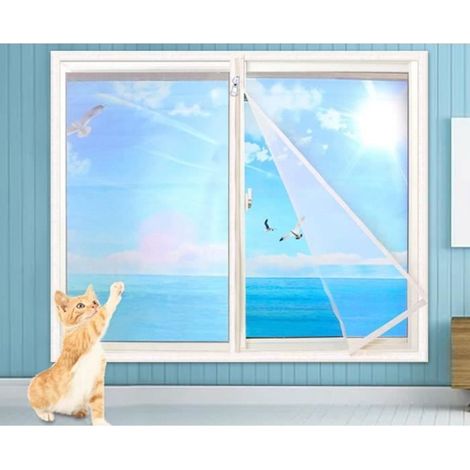 Moustiquaire de sécurité - Anti-moustiques - 90 x 120 cm - Auto-adhésive - Fermeture éclair droite (1/4)