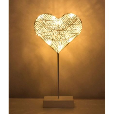 Nachtlicht für Kinder, dekorative LED-Schreibtischlampe, batteriebetriebene herzförmige LED-Nachttischlampe, warmweißes Nachtlicht