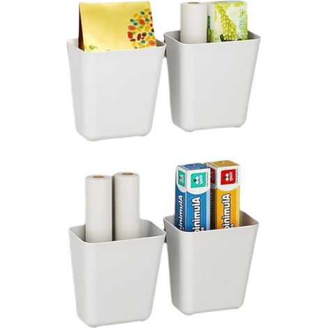 Boîte De Rangement Adhésive - ABS - 2 Kg - Pour Porte De Placard Cuisine Salle De Bain Réfrigérateur - Lot De 4